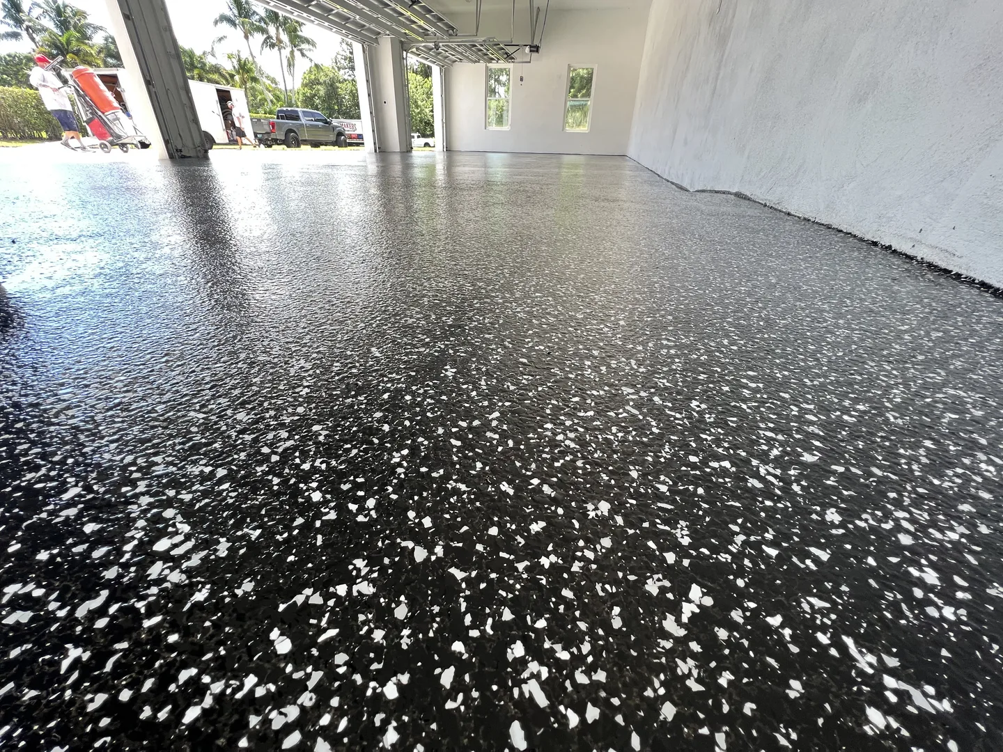 Outdoor Flake Epoxy, Residential project by Floor Kings Epoxy on the Treasure Coast